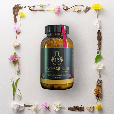 Melatonina 10 mg - 120 cápsulas + Complemento de Melatonina pura 99% y natural para dormir bien - Time Release - Vit B6 - Naturqueenz®