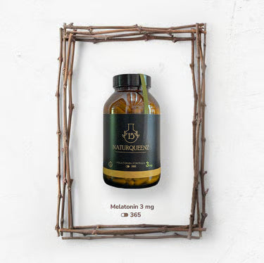 Melatonina 3 mg - 365 Cápsulas + Complemento de Melatonina pura 99% y natural para dormir bien - Time Release - Vit B6 - Naturqueenz